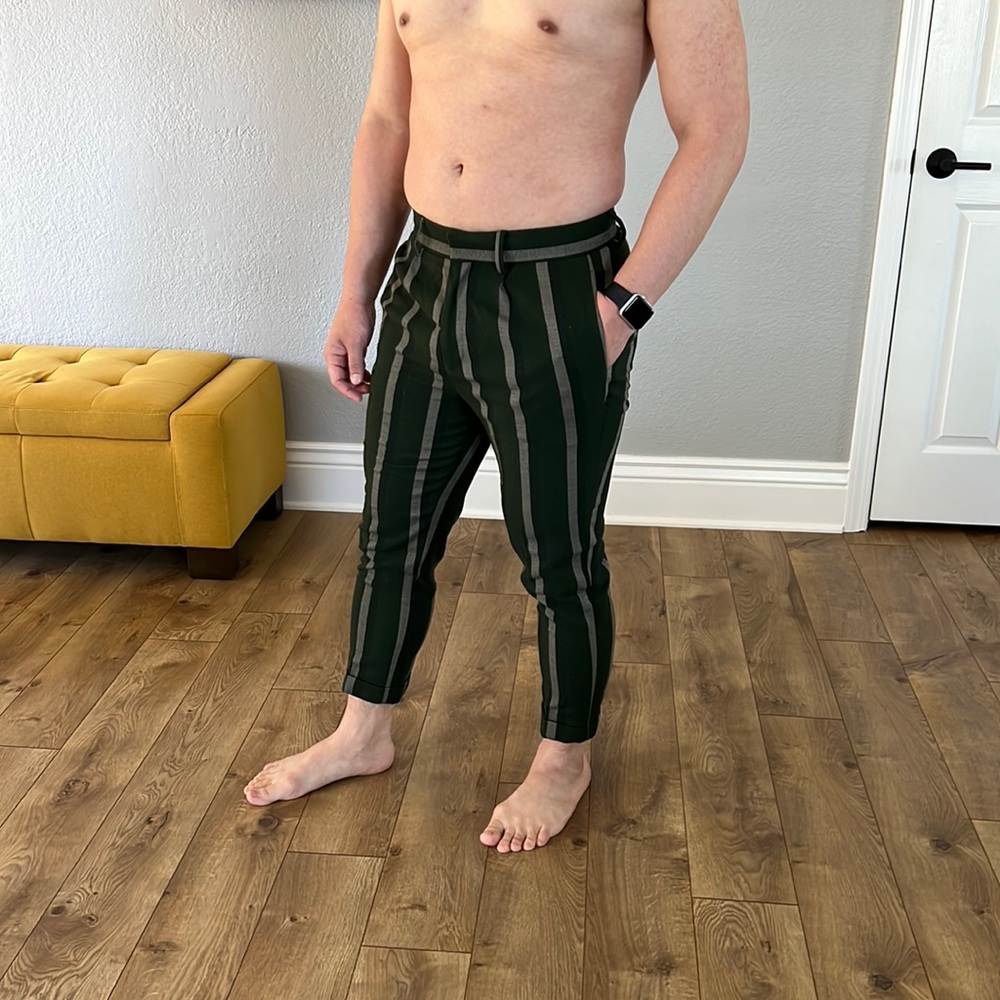 ASOS green stripe dress pant 30x30